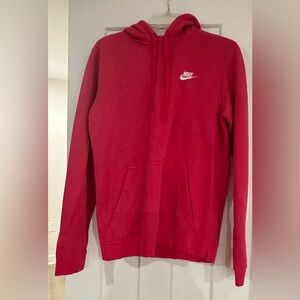 Nike Men's Bold Pink Hoodie with White Logo